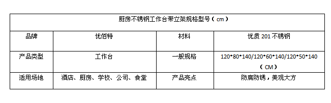 手机看片福利视频不鏽鋼工作台帶立架規格型號